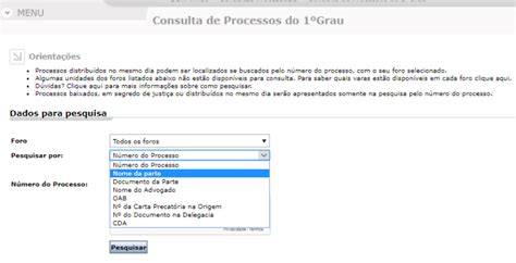 pesquisar processo por nome|consulta processual por número do processo.